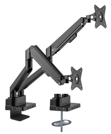 MANHATTAN Alu 2-Monitorhalterung 17-32 + 8-in1-Dockingst.