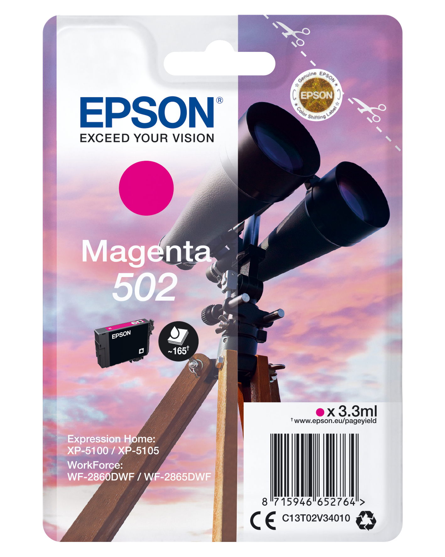 EPSON 502/T02V34 (Fernglas) magenta Druckerpatrone