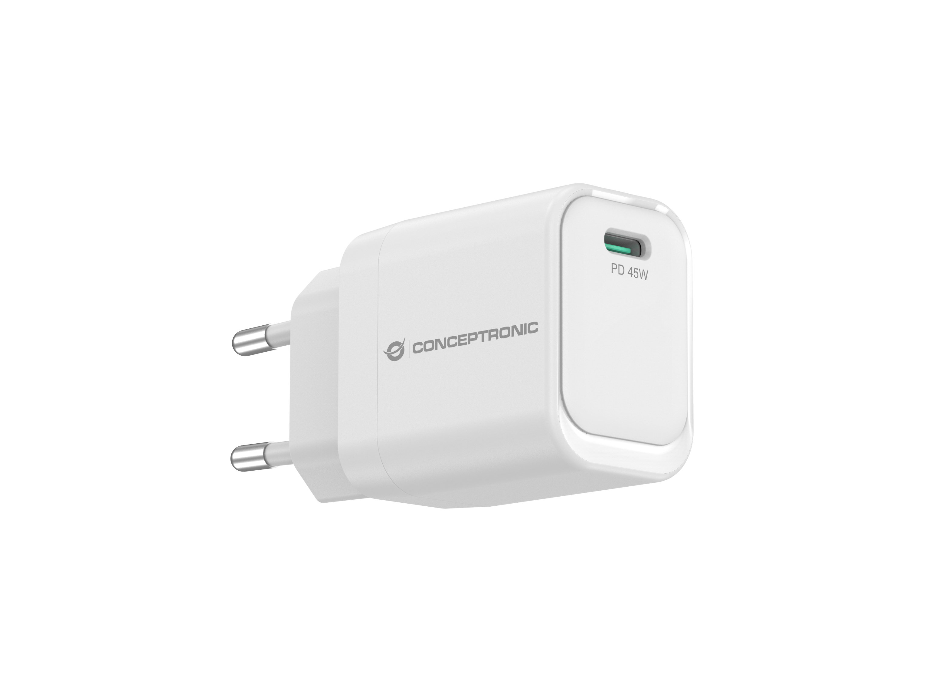 CONCEPTRONIC Ladegerät 1Port GaN USB-C 45WPD3.0/PPS ws