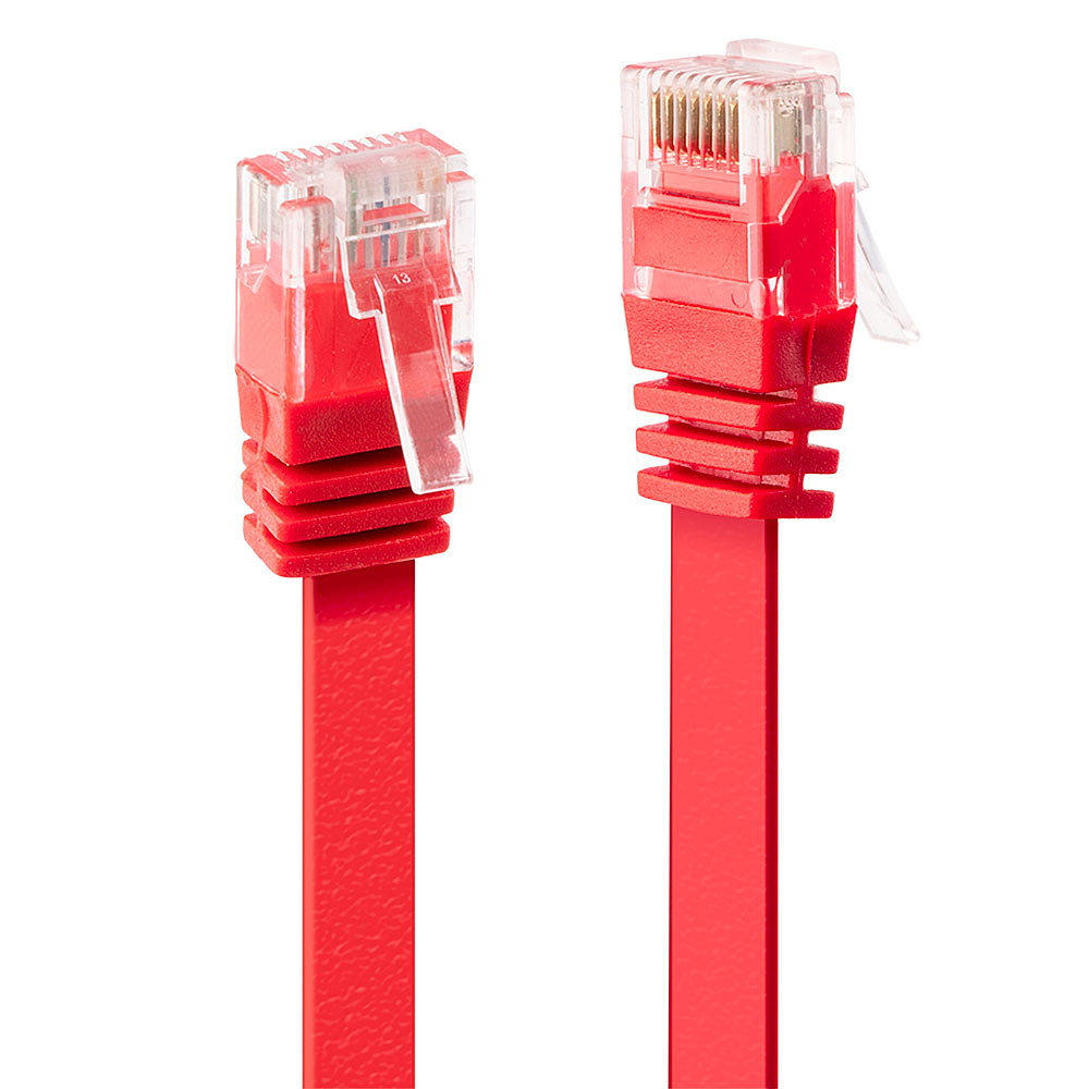 LINDY Patchkabel Cat6 Flachband ungeschirmt rot 3.00m