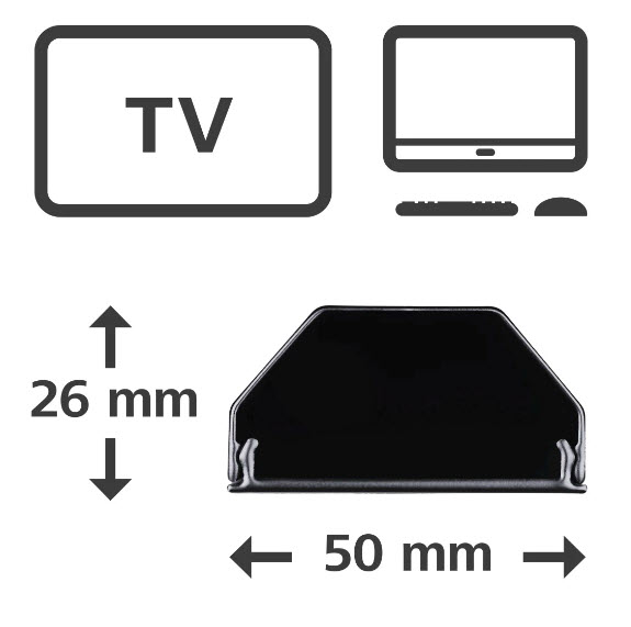hama eckig Alu Kabelkanal 110,0 cm schwarz