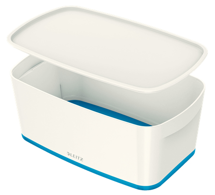 LEITZ MyBox Aufbewahrungsbox 5,0 l perlweiß/blau 31,8 x 19,1 x 12,8 cm, 1 St.