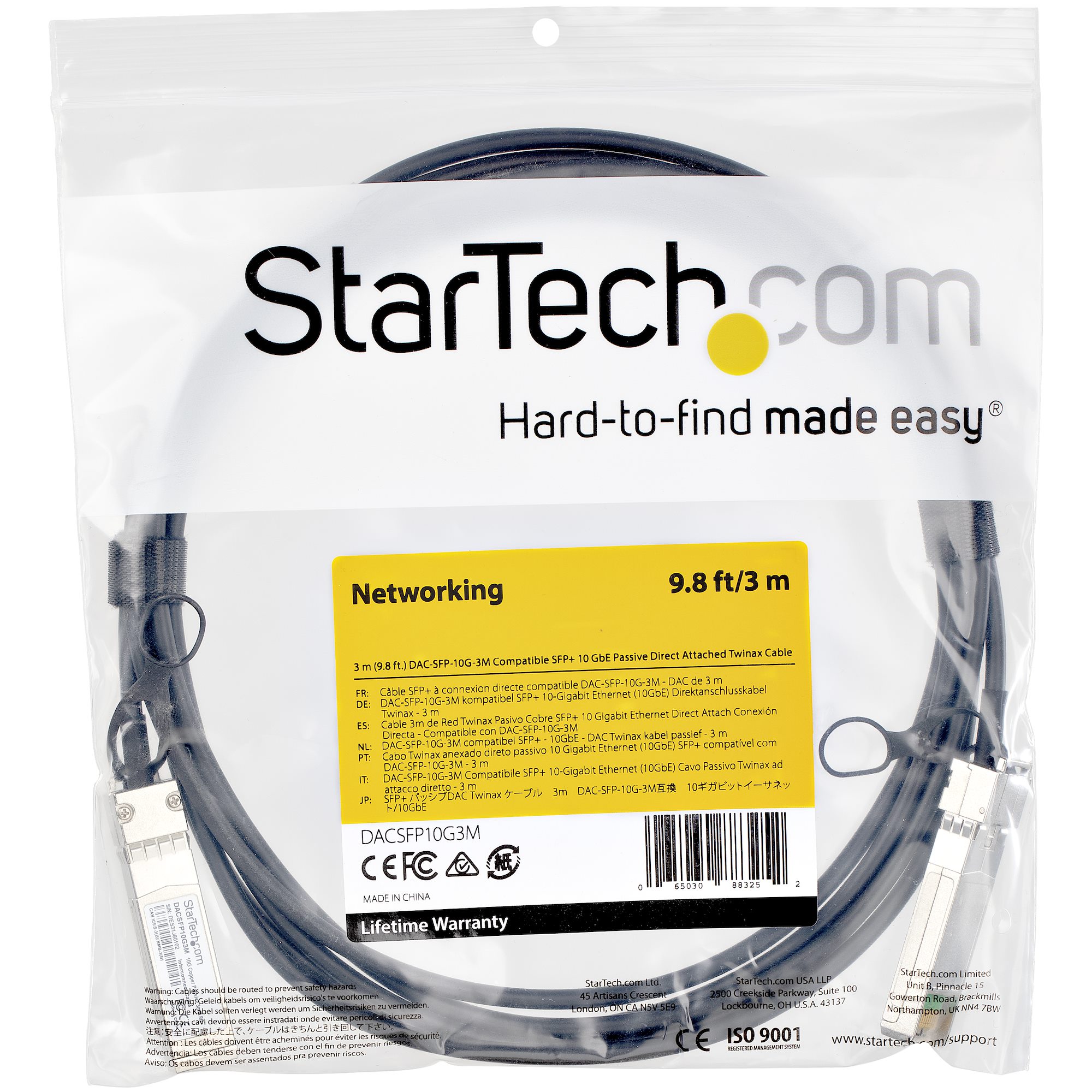STARTECH.COM Dell EMC DAC-SFP-10G-3M Compatible Cable - 3 m - 10 GbE DACSFP10G3M