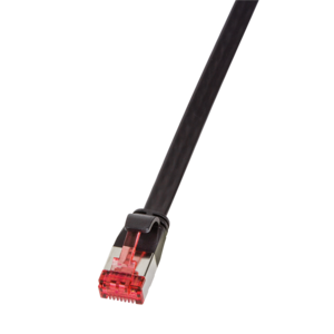 Logilink Flachpatchkabel 2xRJ45 U/FTP Cat6A 3.00m schwarz