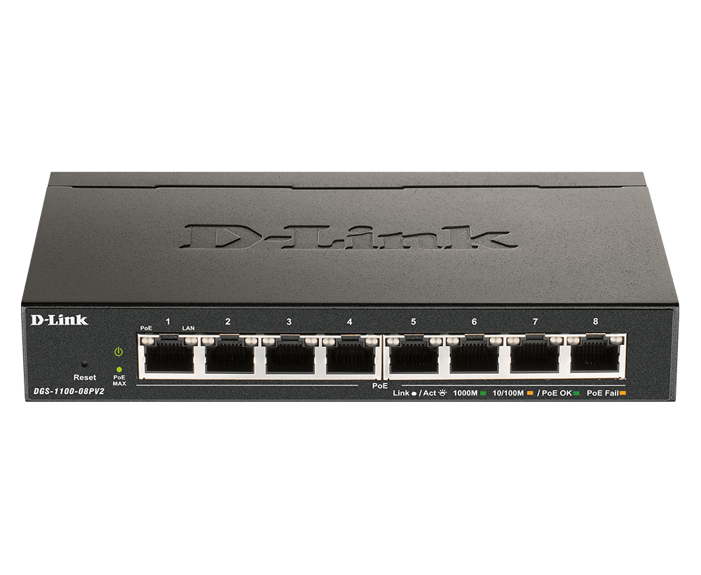 Switch 190mm D-Link DGS-1100-08PV2 8*GE PoE retail