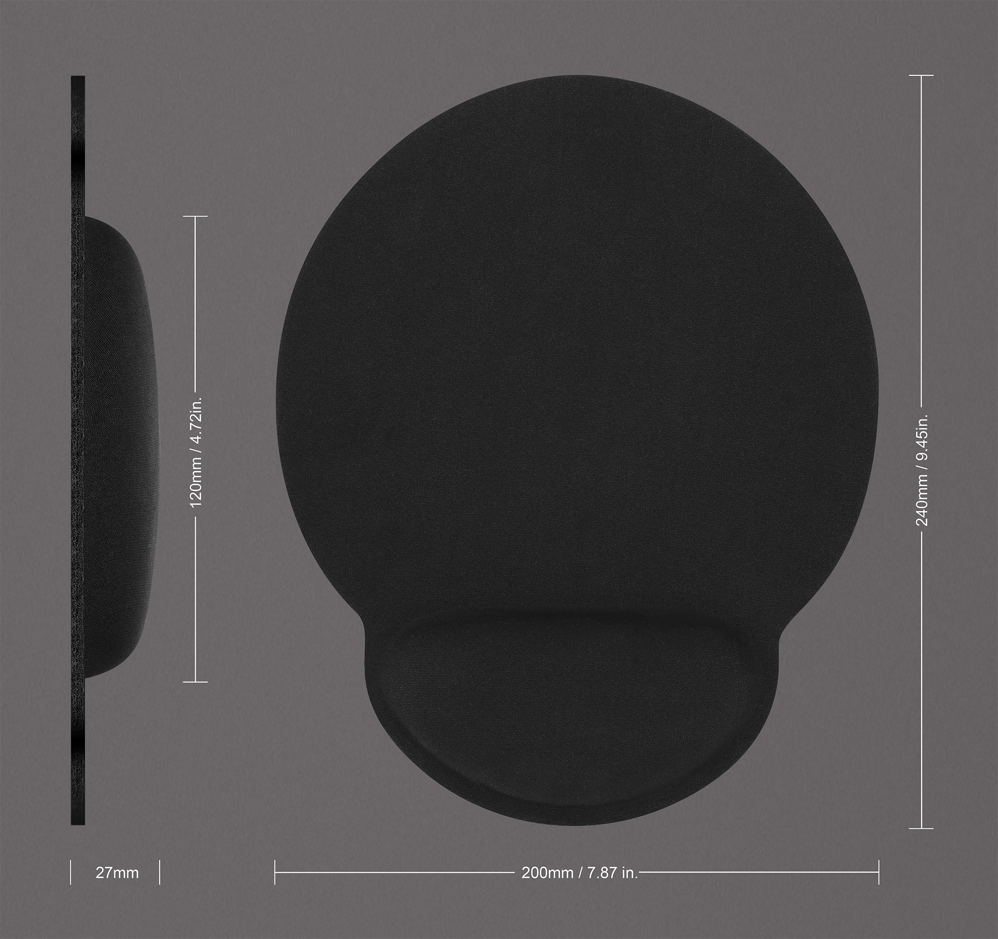 MANHATTAN Mauspad Schaumstoff mit Handballenauflage schwarz retail