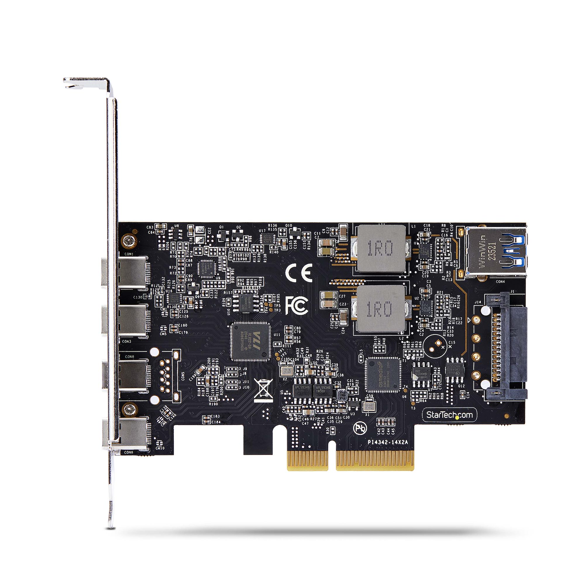 STARTECH.COM 5-Port USB-C PCIe Karte USB 3.2 10 Gbit USB C PCI Express USB C Erweiterungskarte 4x USB-C 1x USB-A Intern