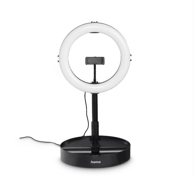 hama SpotLight FoldUp 102 II LED Ringlicht mit Stativ schwarz 10,4 Watt