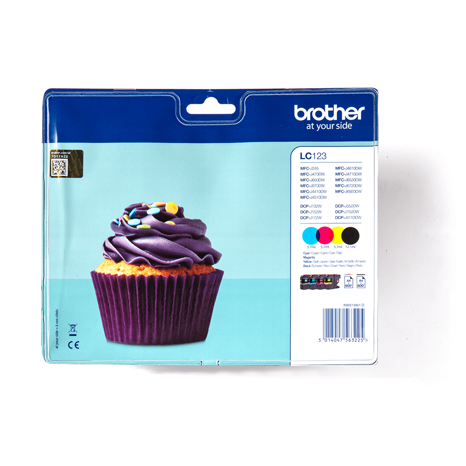 brother LC-123BK/C/M/Y schwarz, cyan, magenta, gelb Druckerpatronen, 4er-Set
