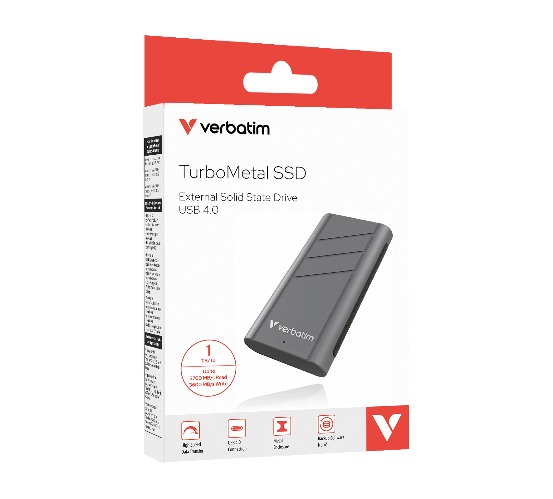 verbatim TurboMetal 1 TB externe SSD-Festplatte silber