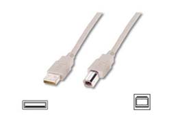 USB 2.0 Anschlusskabel USB-A (Stecker) > USB-B (Stecker)