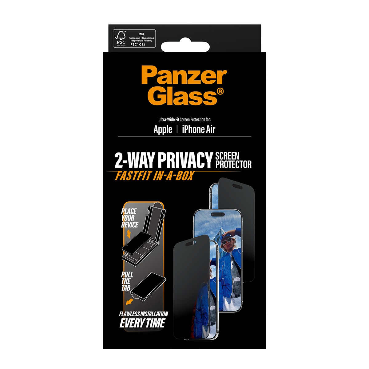 PRIVACY SCREEN PROTECTOR W. BLA 17 AIR ULTRA-WIDE FIT W. FASTFIT