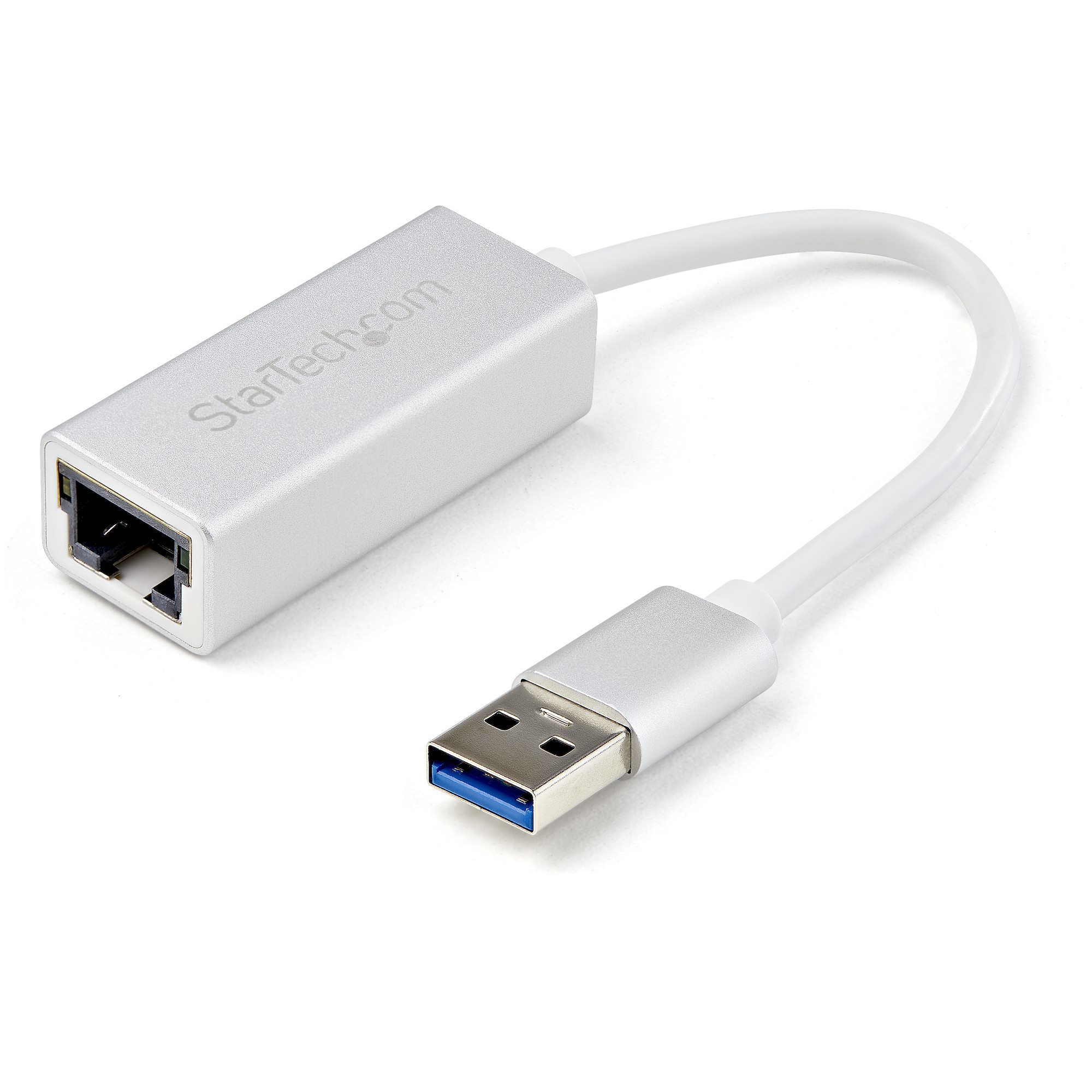 USB 3.0 NETWORK ADAPTER-SILVER ALUMINUM DESIGN SILVER FINISH