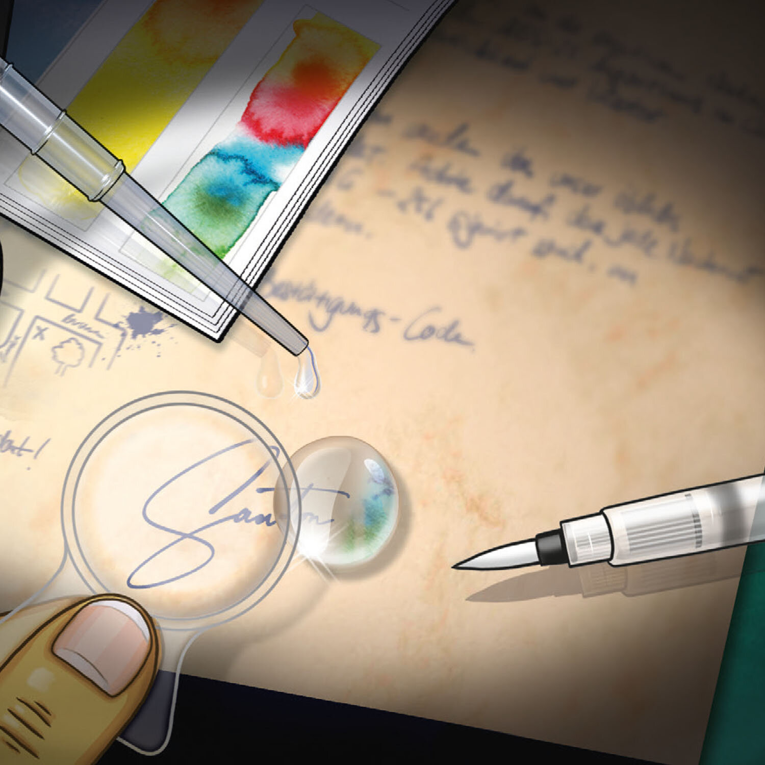 Die drei ??? Schrift-Labor, Experimentierkasten