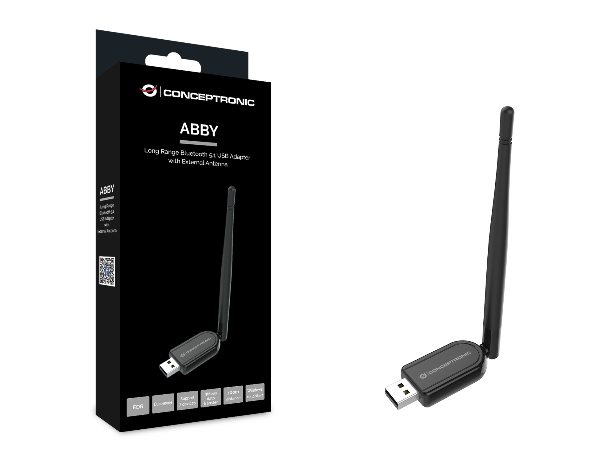CONCEPTRONIC Bluetooth5.1 Adapter NanoUSB 100m schwarz