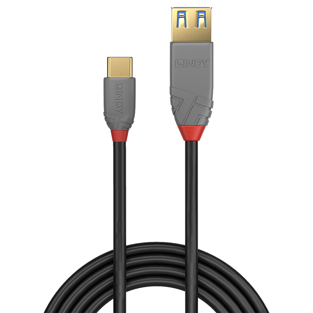 LINDY USB 3.1 Typ C an A Adapterkabel Anthra Line 0.15m