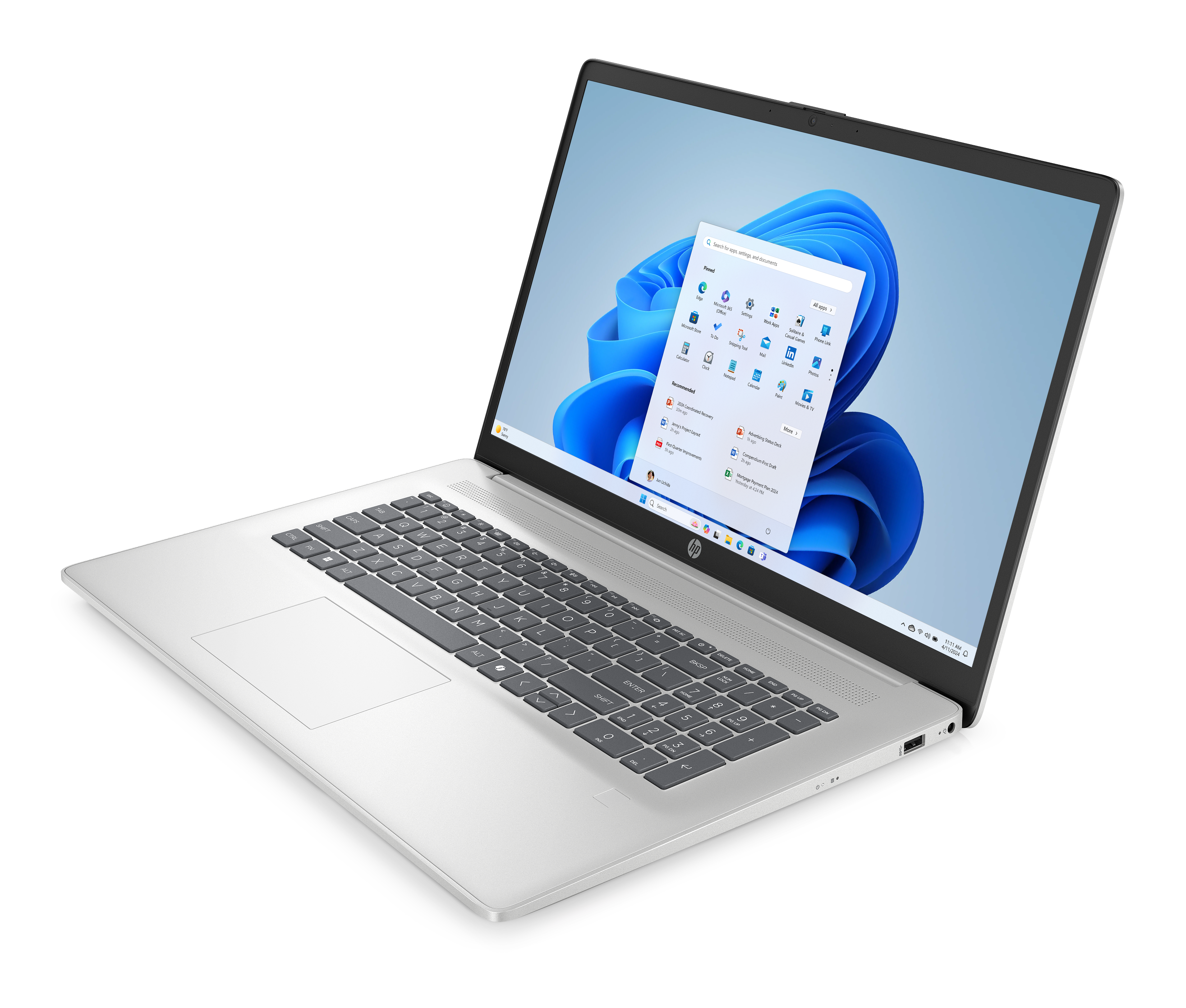 HP 17-cp2640ng Laptop 43,9 cm (17,3 Zoll), 8 GB RAM, 512 GB SSD, AMD Ryzen 3 7320U