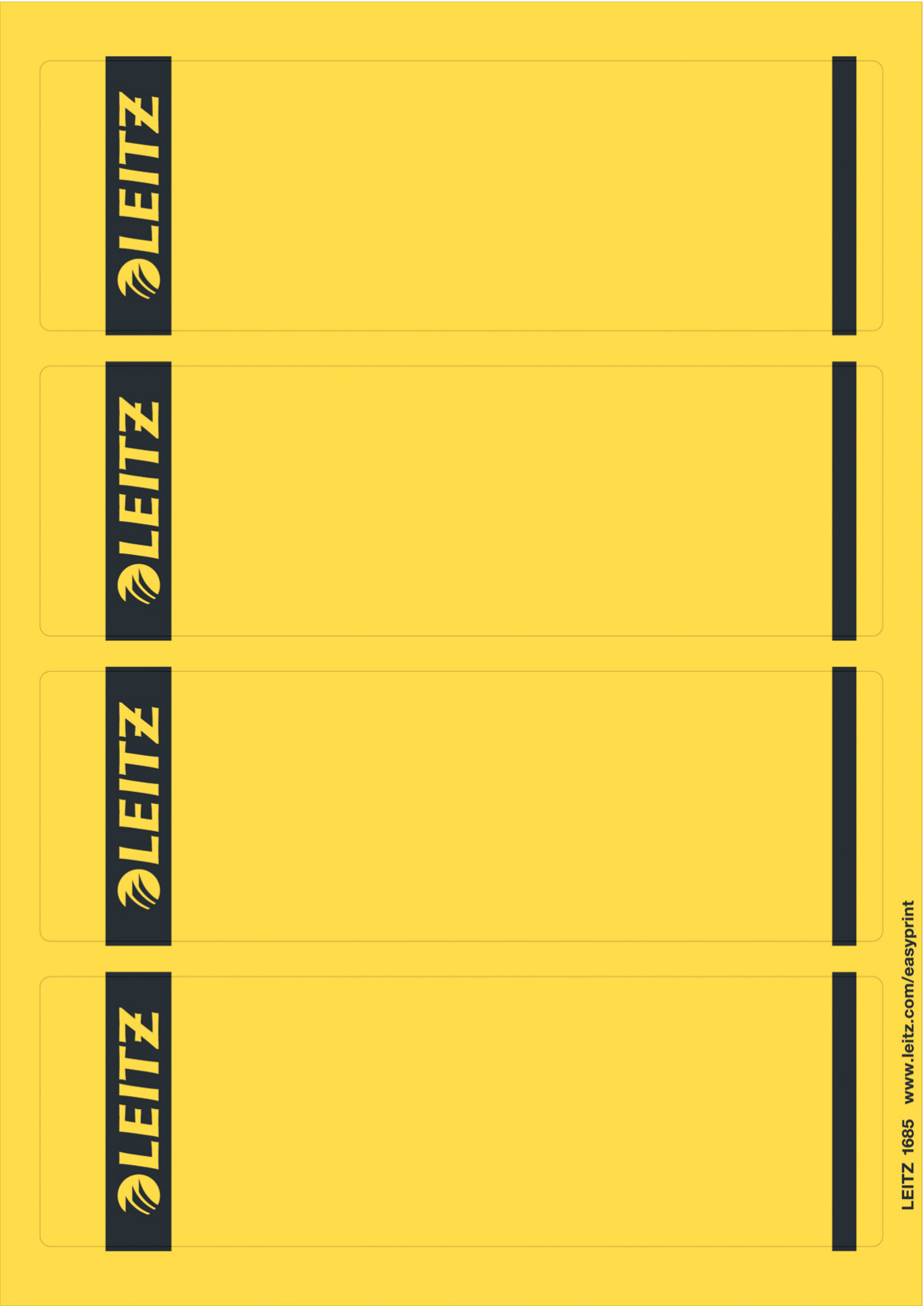 LEITZ Ordneretiketten 1685/2-15 gelb, 100 St.