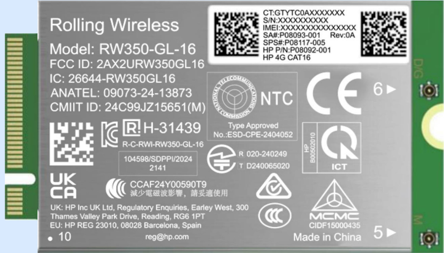HP 4G LTE-AP (CAT 16) WWAN