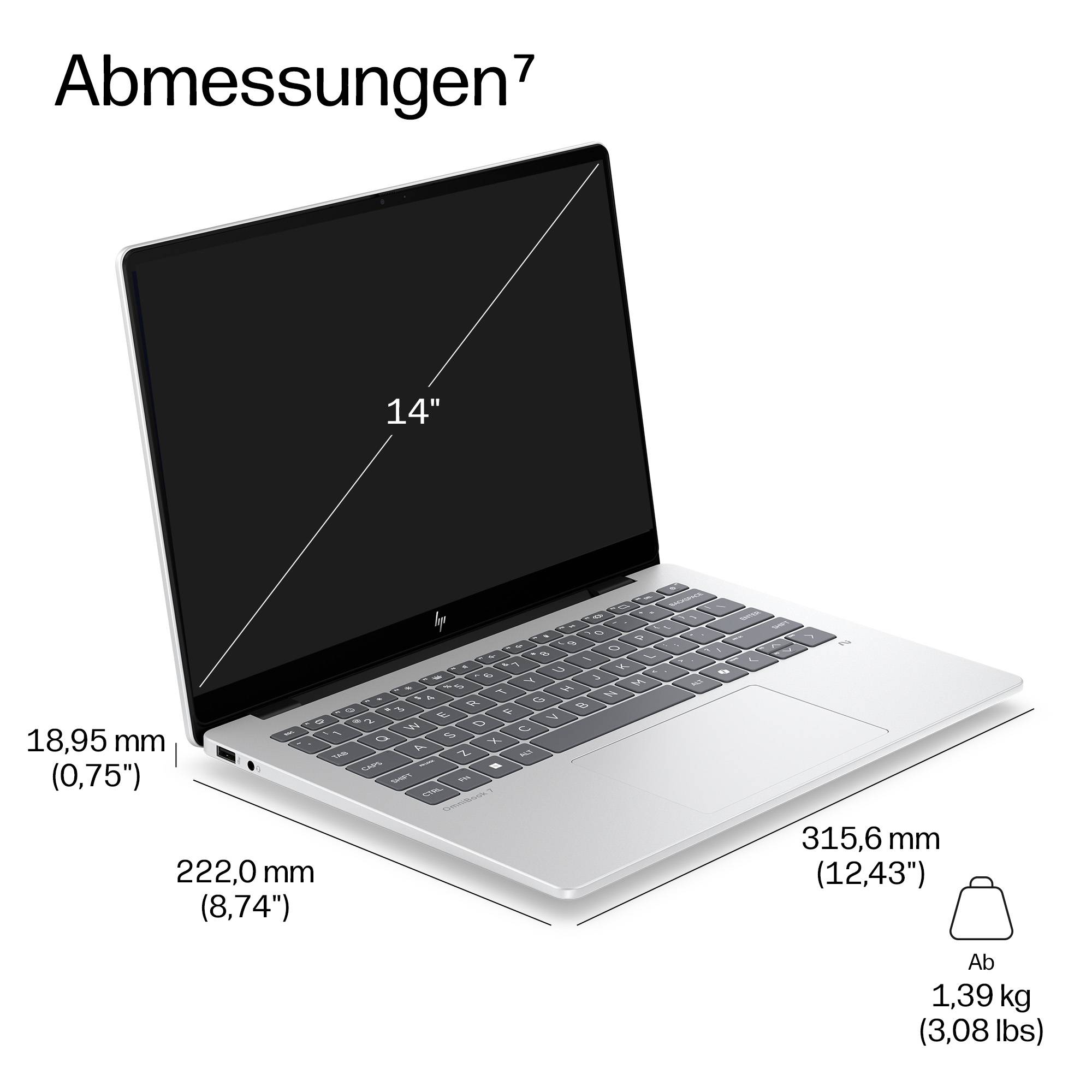 HP EliteBook 8 G2i Intel Core Ultra 5 335 35,56cm 14Zoll WUXGA 32GB 512GB/SSD LTE 5G W11P 3J Gar (DE)