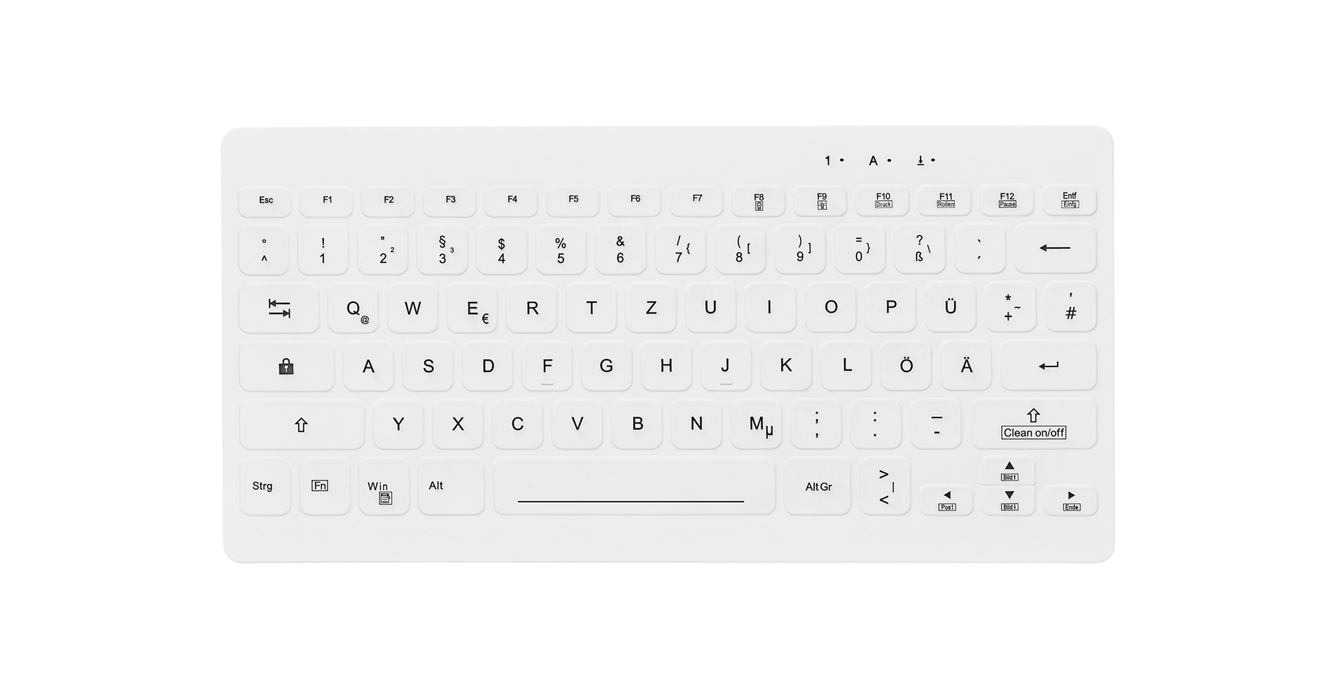 Contour ACTIVE KEY Mini Hygiene Tastatur Ultraflat weiß