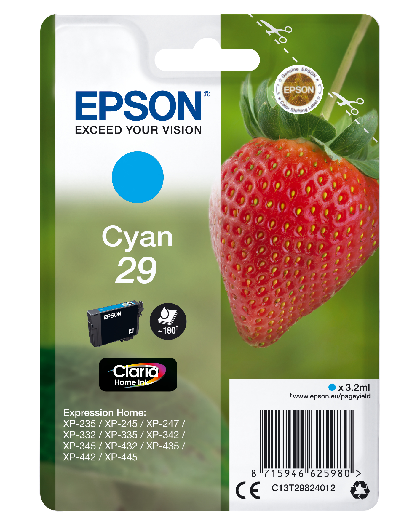 EPSON 29 / T2982 (Erdbeere) cyan Druckerpatrone