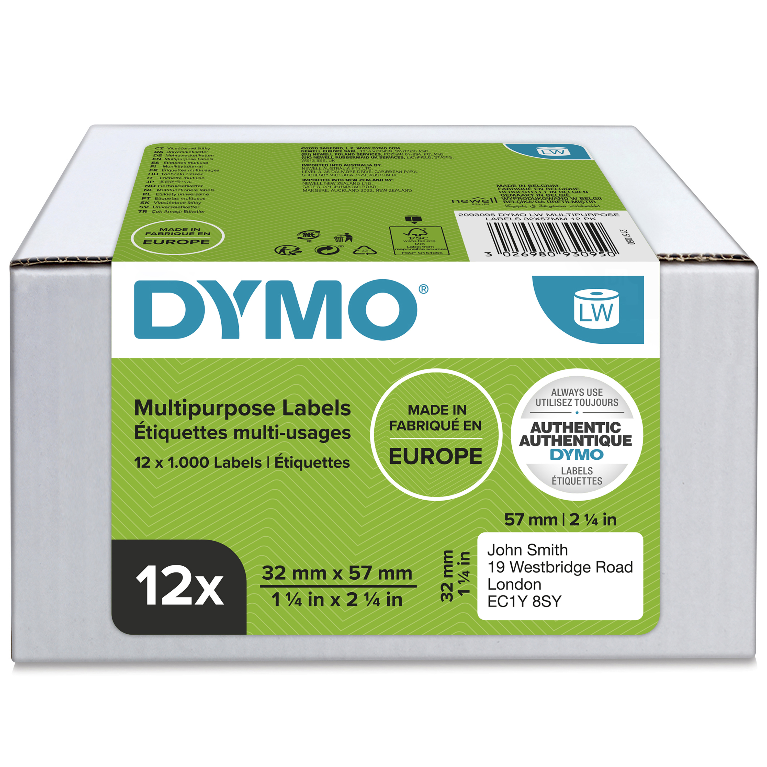 DYMO LW-Vielzwecketiketten Vorteilspack 32x57mm 12Rl 1000St/