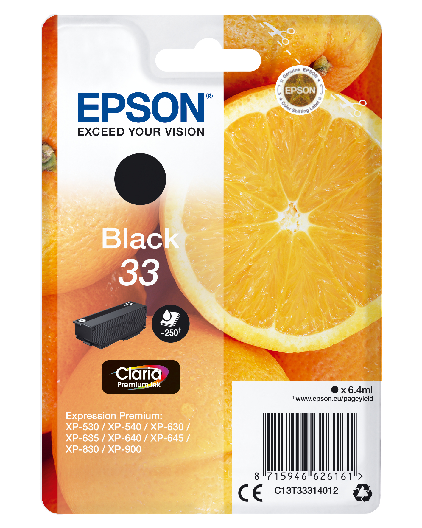 EPSON 33 / T3331 (Orangen) schwarz Druckerpatrone