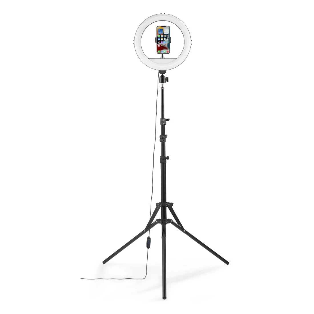 hama SpotLight Steady 120 III LED Ringlicht mit Stativ schwarz 10 Watt
