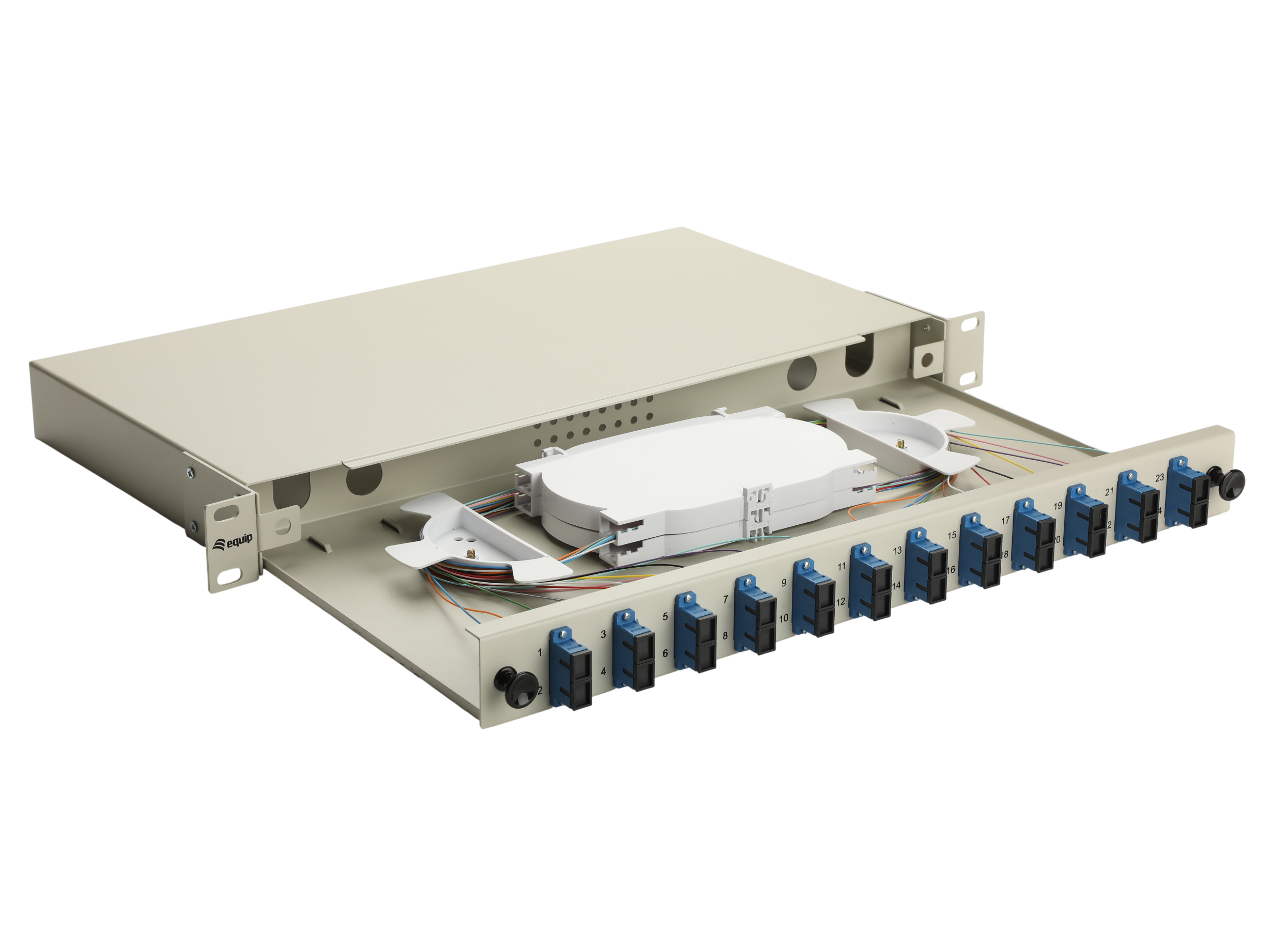 Equip LWL-Spleißkasten 12-Port SC-Duplex OS2 1U komplett gr