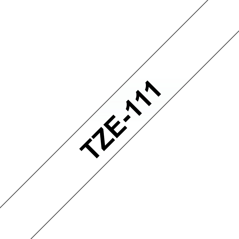 TZE-111 LAMINATED TAPE 6MM 8M BLACK ON CLEAR