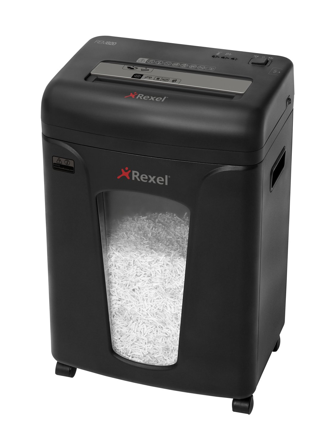 Rexel Mercury REM820 Aktenvernichter mit Partikelschnitt P-5, 2 x 15 mm, bis 8 Blatt, schwarz
