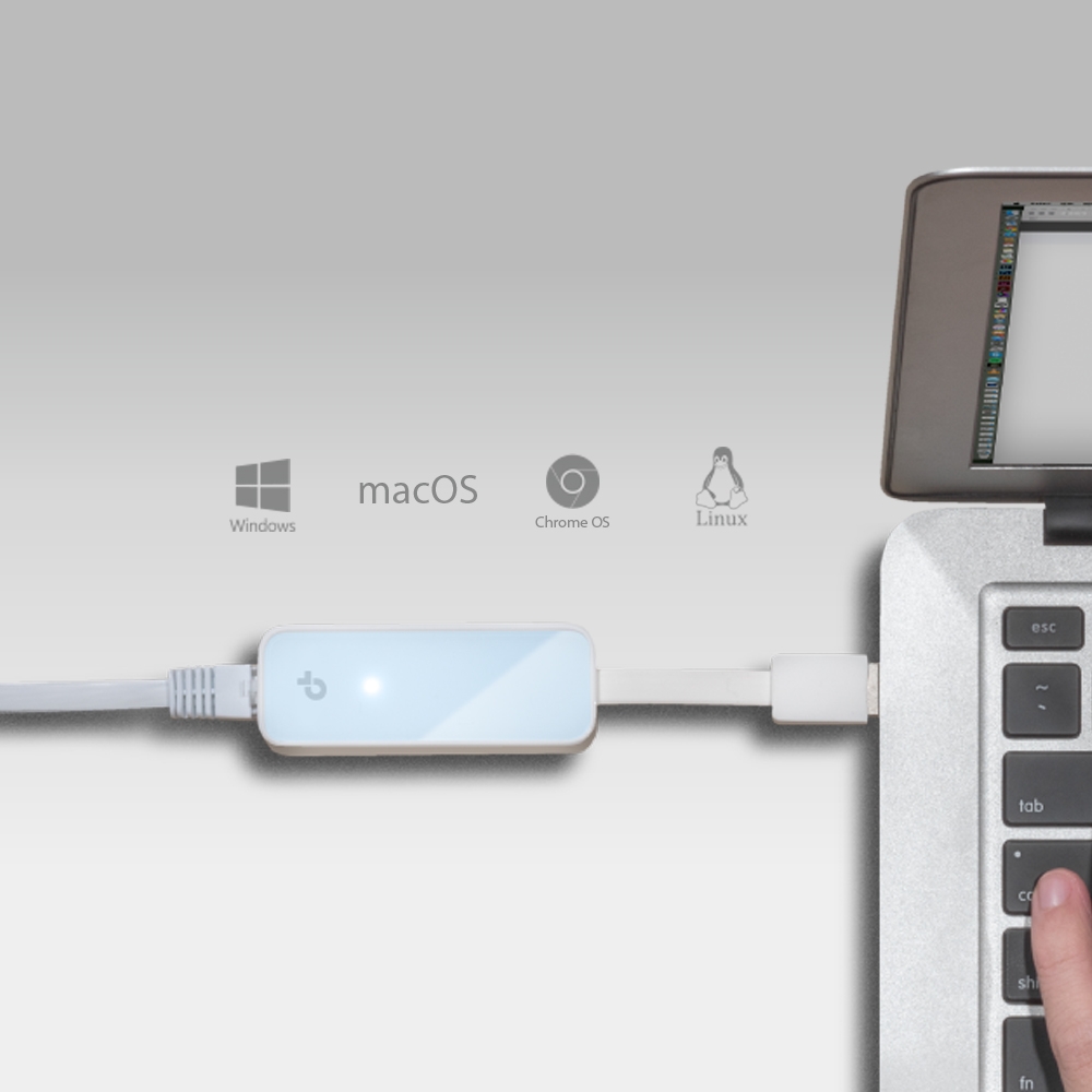 USB 2.0 Adapter, USB-A Stecker > RJ-45 Buchse