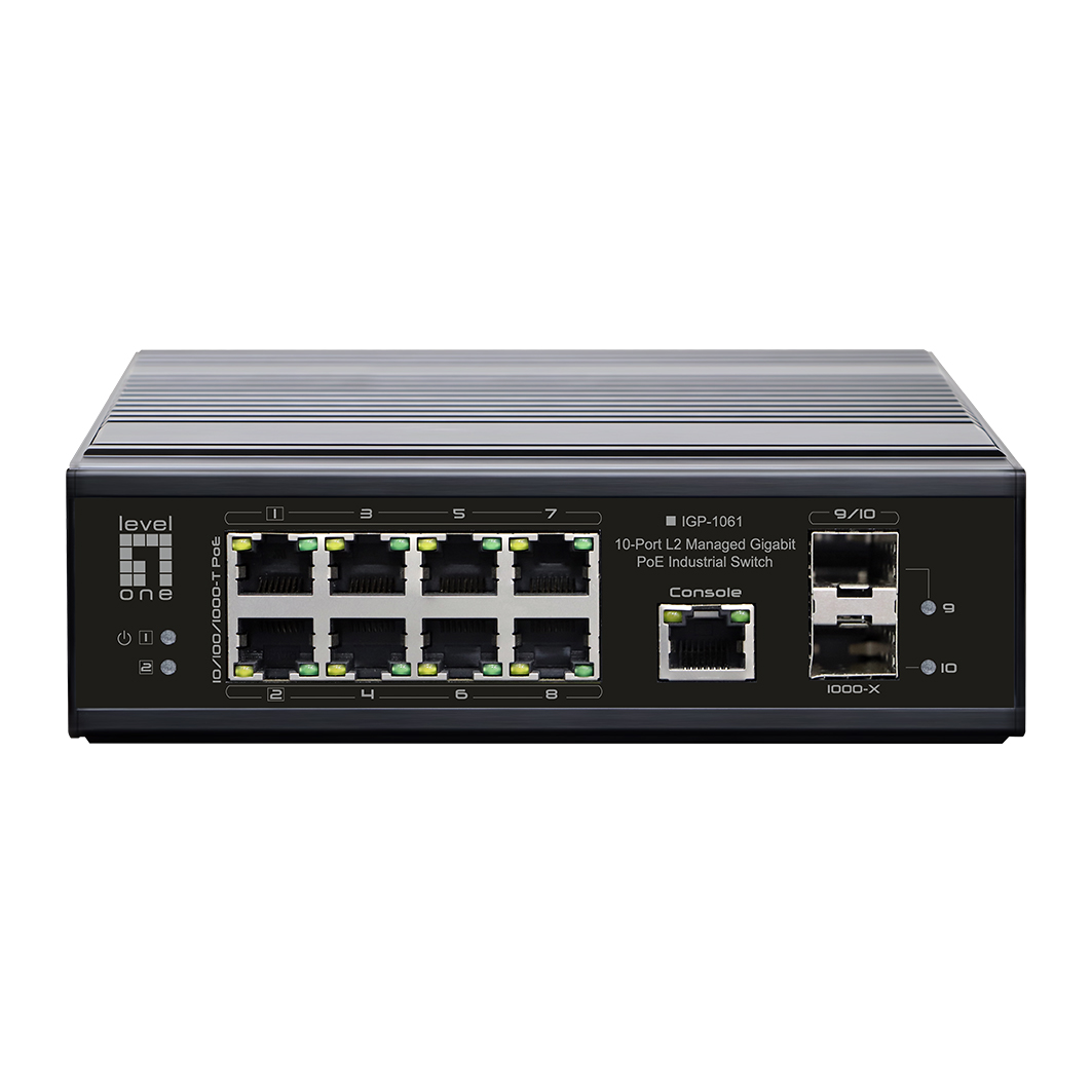 LevelOne Industr.PoE Switch 8xGE PoE/+ 360W Managed L2