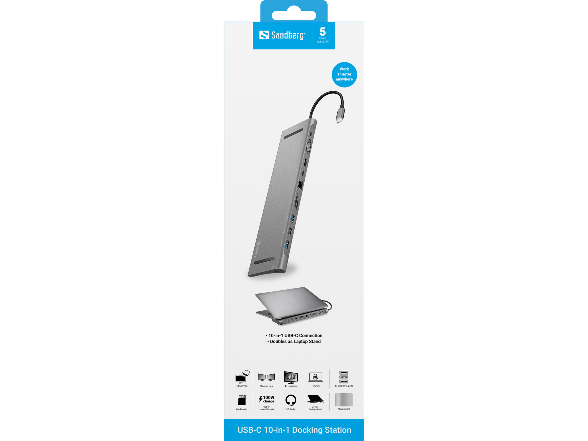 SANDBERG USB-C 10-in-1 Docking Station