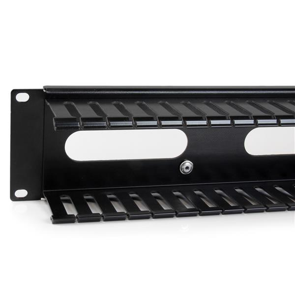 StarTech.com CMDUCT2U Horizontaler 2HE Kabelkanal mit Abdeckung Schwarz