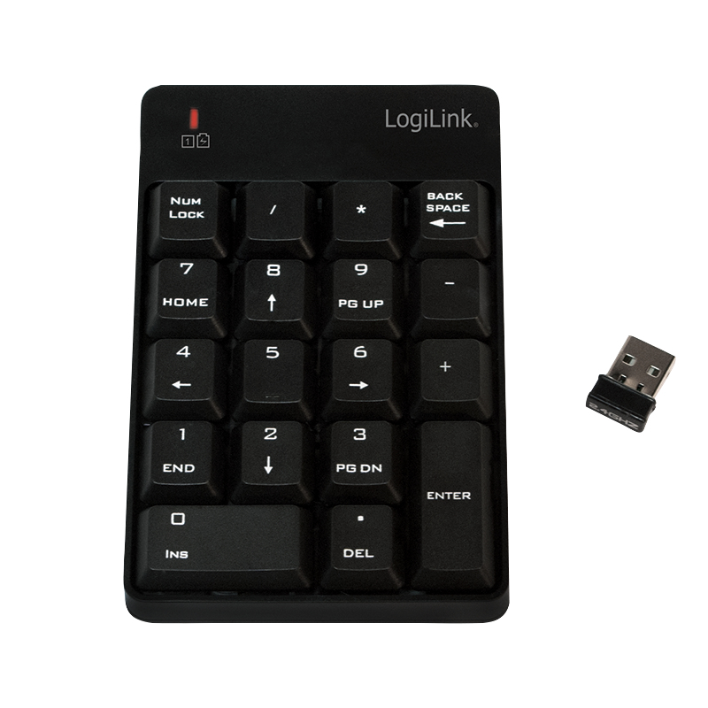 Logilink Keypad wireless, mit 18 Tasten, black