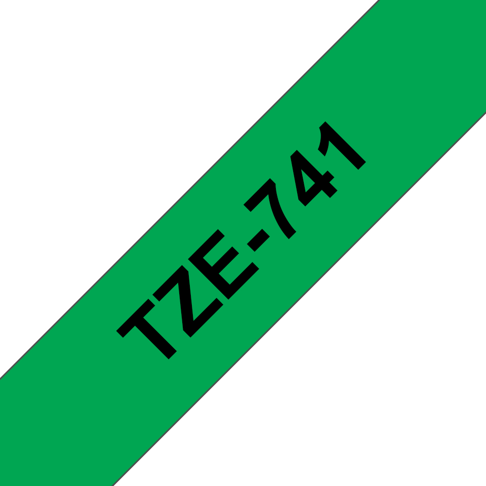 TZE-741 LAMINATED TAPE 18MM 8M BLACK ON GREEN