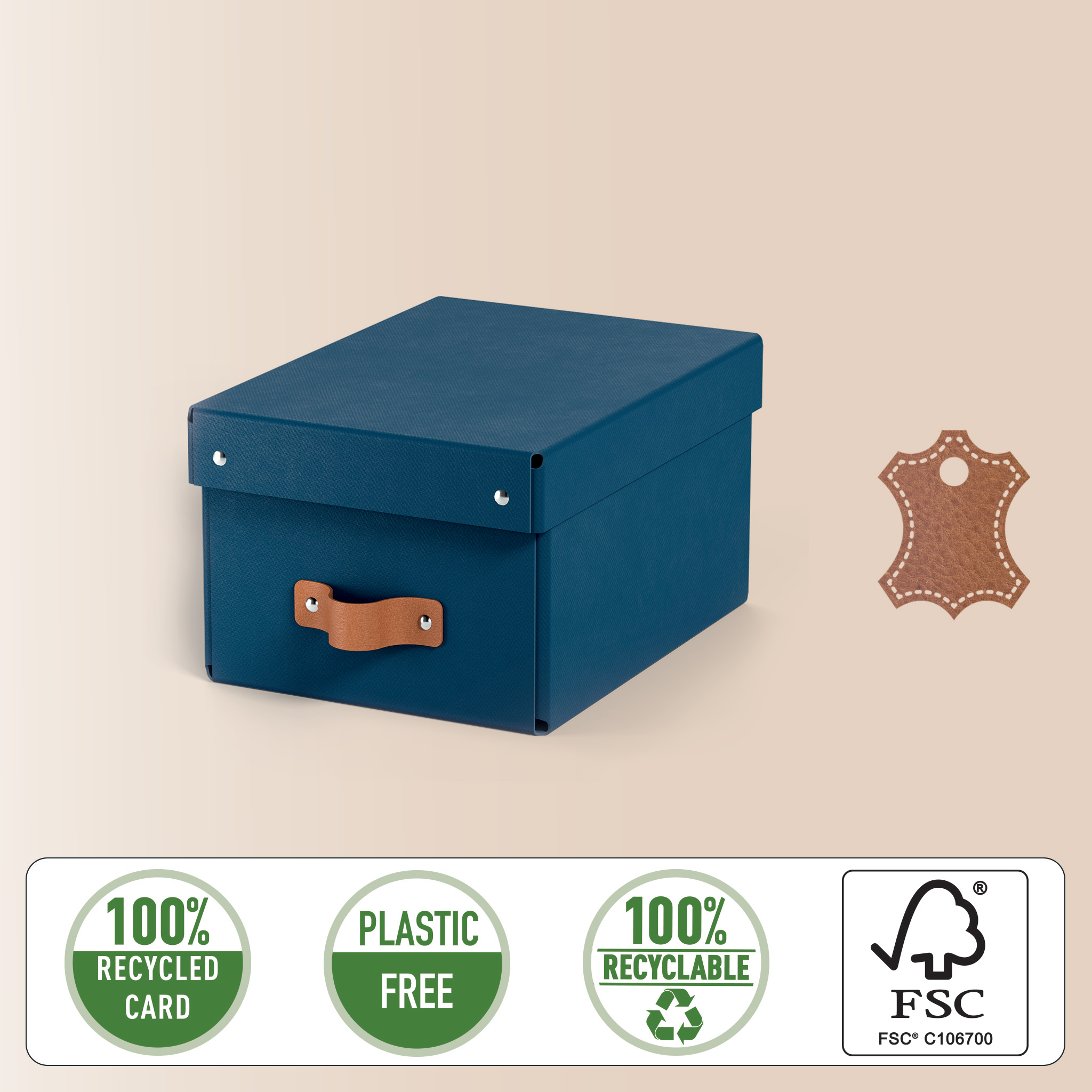 LEITZ Puro Aufbewahrungsboxen 7,0 l dunkelblau 20,0 x 28,0 x 15,0 cm, 2 St.