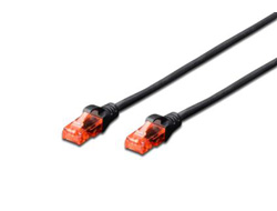 CAT 6 U-UTP PATCH CABLE CU. PVC LENGTH 0.25M COLOR BLACK