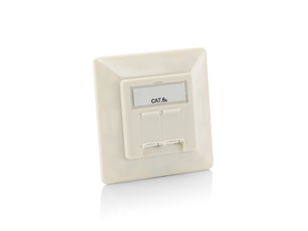 Equip Cat6a Unterputzdose+Frontplatte 2xRJ45 45°5Stk RAL9010