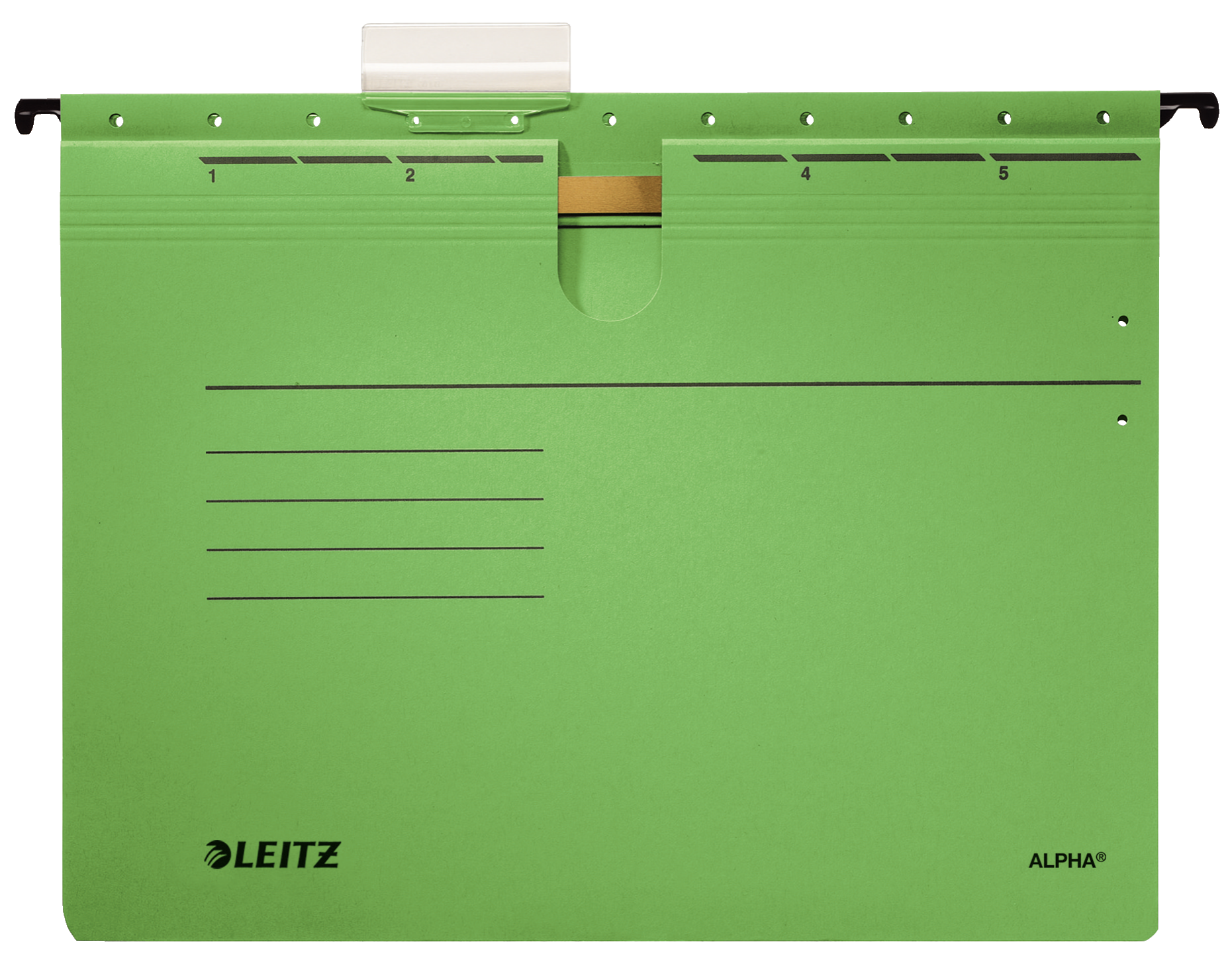 LEITZ Hängehefter ALPHA® 1984 Karton grün DIN A4 1x kaufmännische Heftung, 5 St.