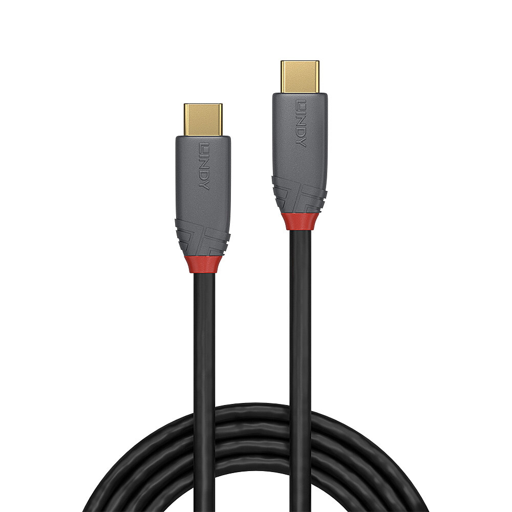 LINDY 3m USB 3.2 Typ C Kabel 10Gbit/s 100W PD Anthra Line