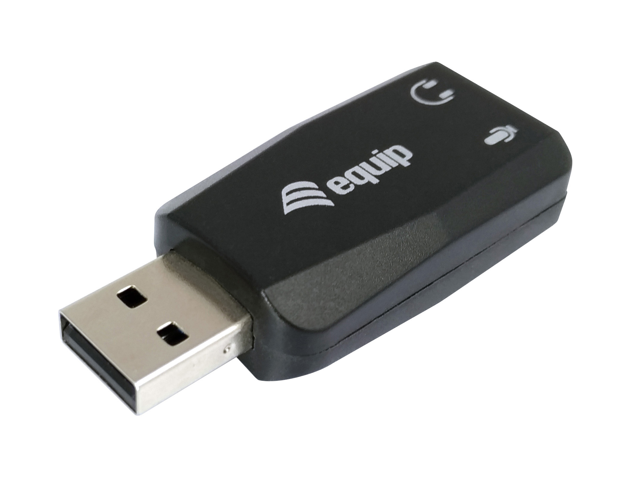 Equip Adapter USB-A-> 2x3.5mm St/Bu schwarz