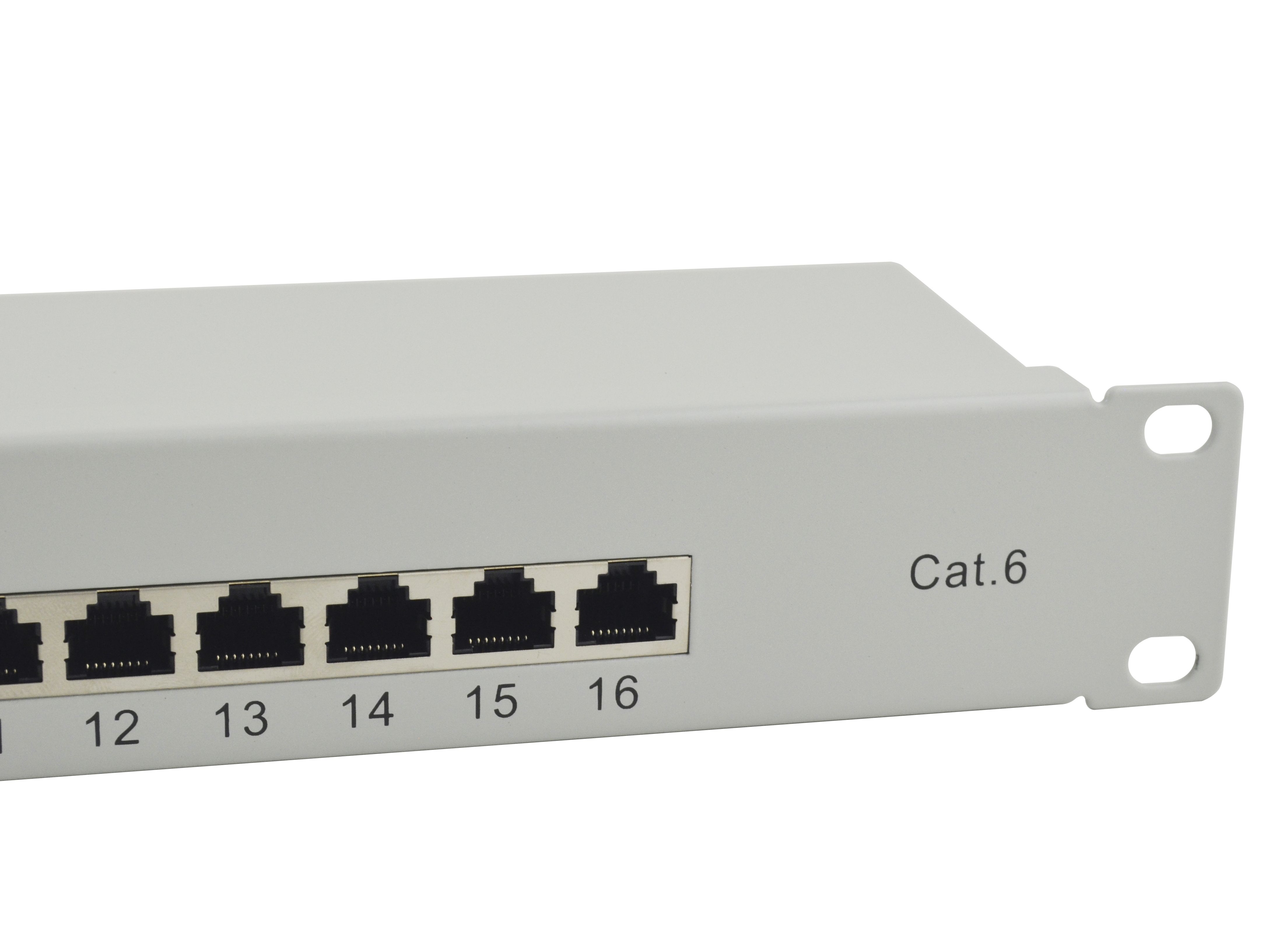 Equip 19 Patchpanel 16xRJ45 Cat6 FTP 1U 250MHz RAL7035