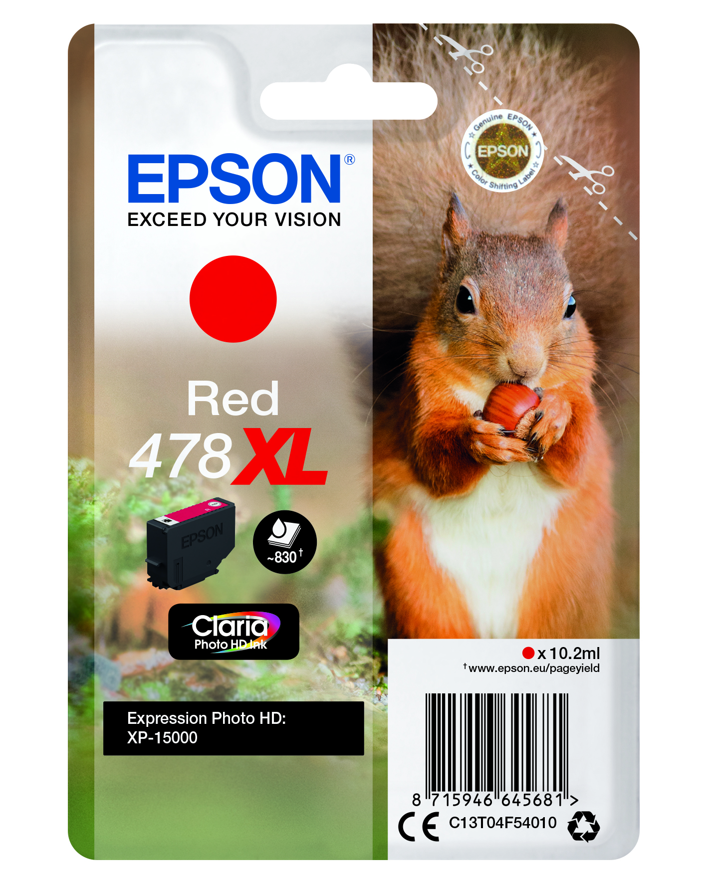 EPSON 478XL/T04F54 (Eichhörnchen) rot Druckerpatrone