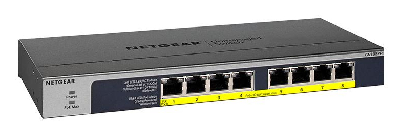 NETGEAR Switch Desktop 8-port 10/100/1000 GS108PP-100EUS