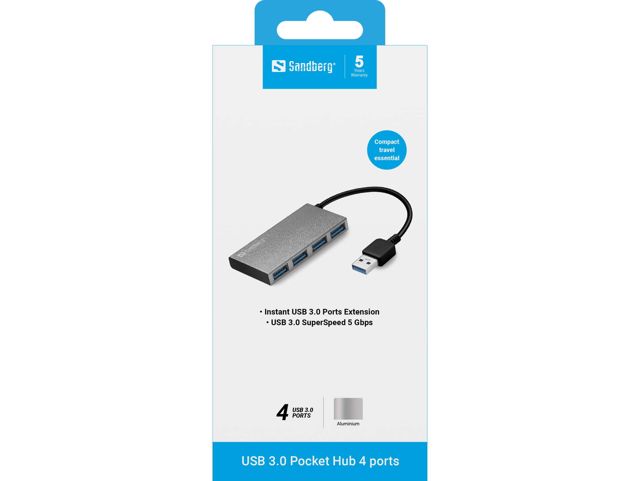 SANDBERG USB 3. Pocket Hub 4 ports