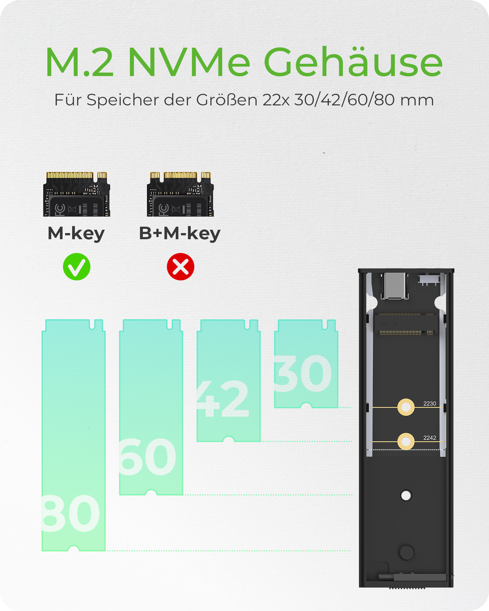 Externes Geh. IcyBox USB Type-C Gehäuse für M.2 NVMe SSD