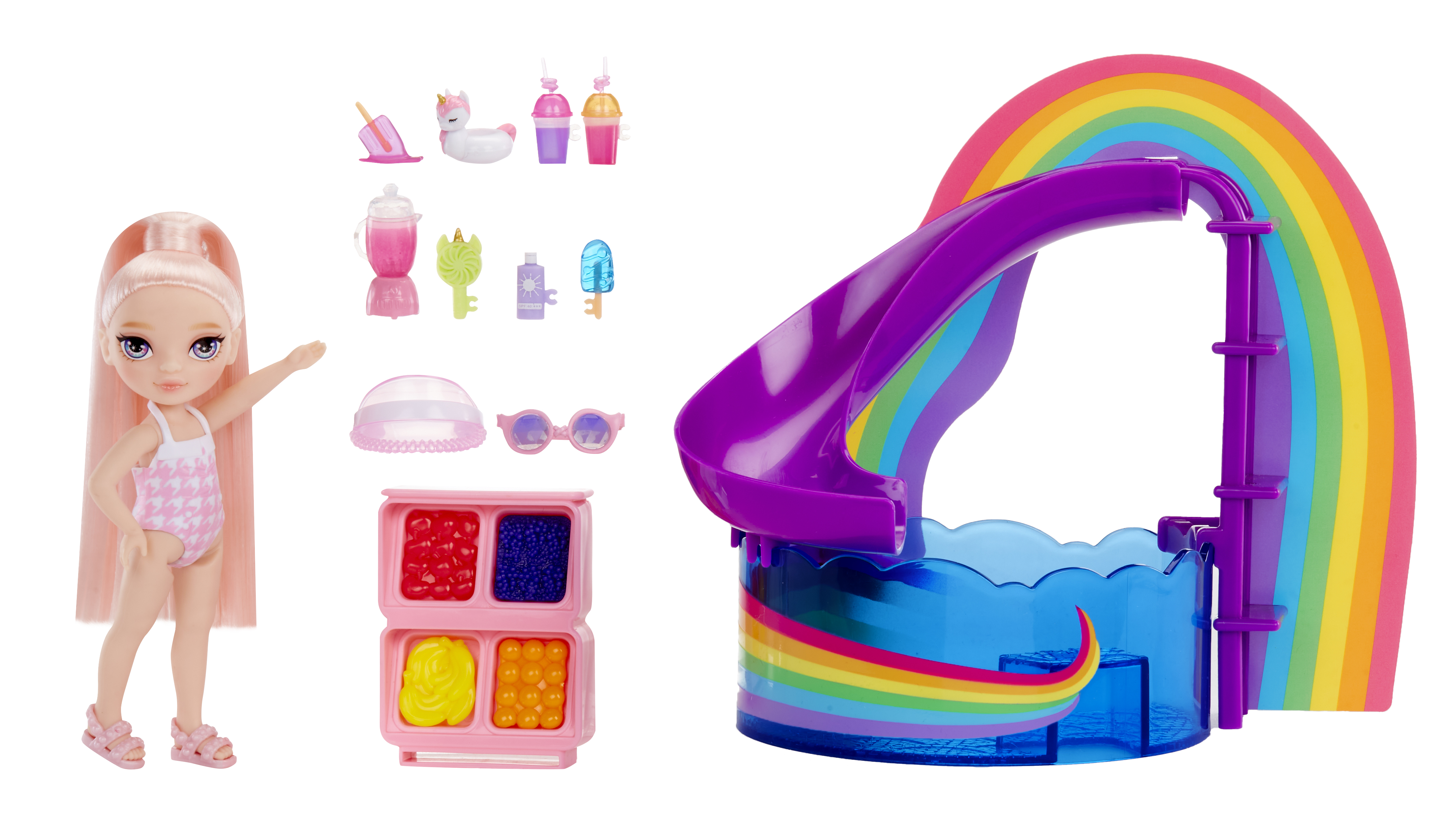 Rainbow High Little - Pool Day with Blush Spielset, Spielfigur